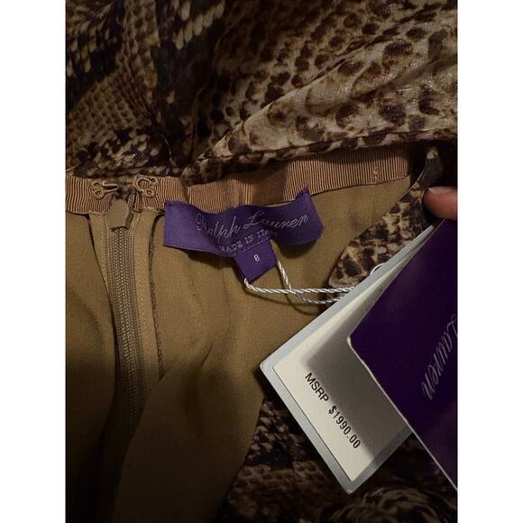 Ralph Lauren Collection Purple Label Snakeskin Silk Palazzo Pants Trousers 8 $2k - Picture 9 of 10